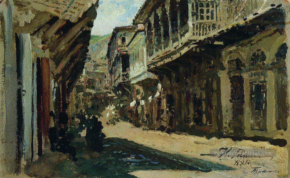 rue à tiflis 1881 Ilya Repin Peintures à l'huile